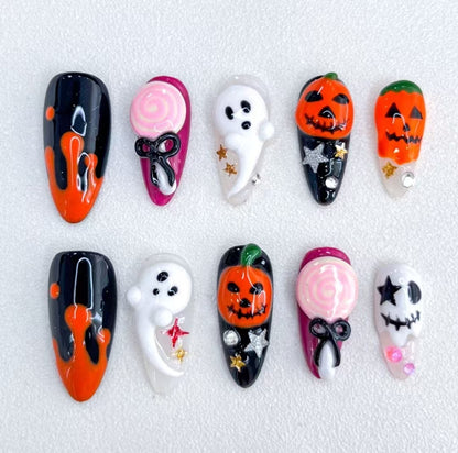 Halloween 3-D Nails