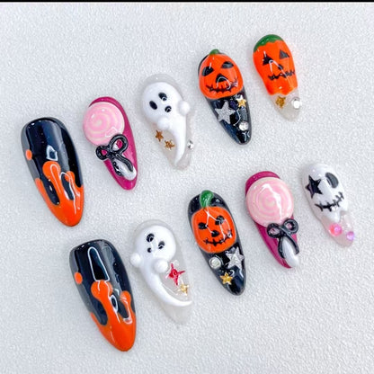 Halloween 3-D Nails