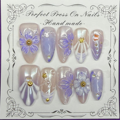 3D purple flowers