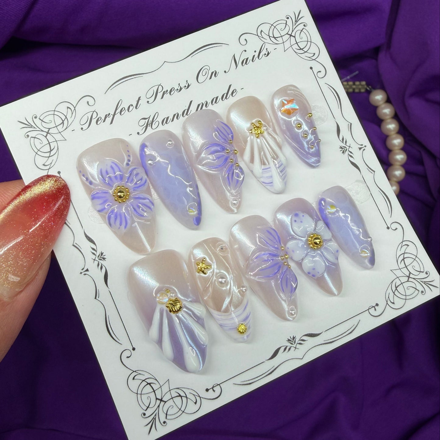 3D purple flowers