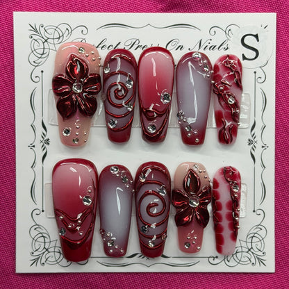 Maroon floral swirl
