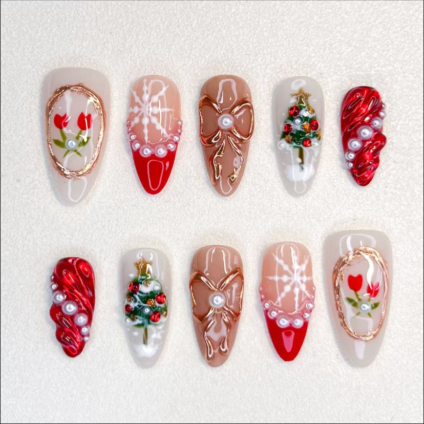 3D Christmas nails