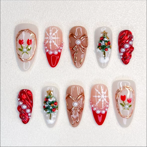 3D Christmas nails