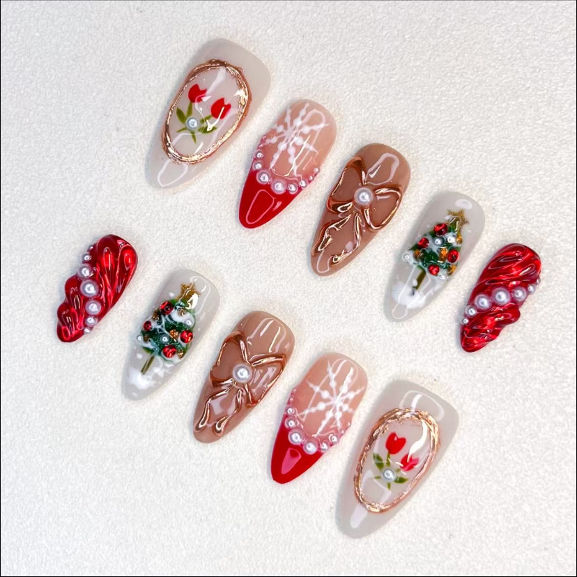 3D Christmas nails