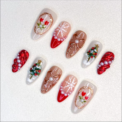 3D Christmas nails