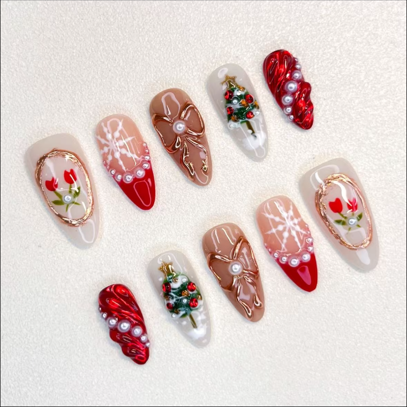 3D Christmas nails