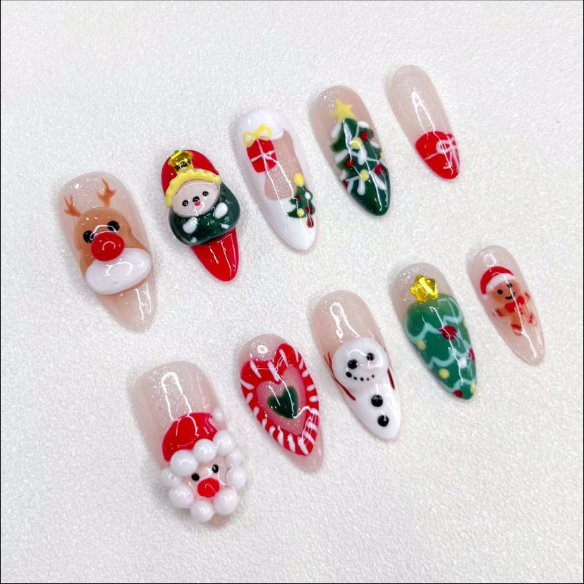 3D Christmas nails