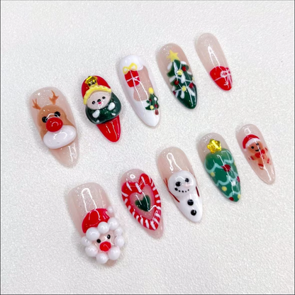 3D Christmas nails