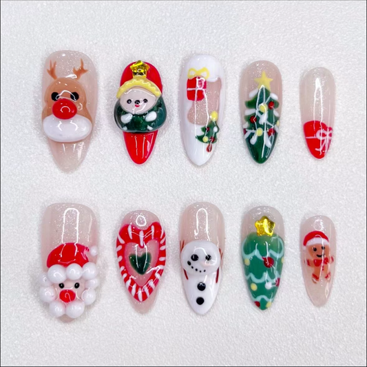 3D Christmas nails