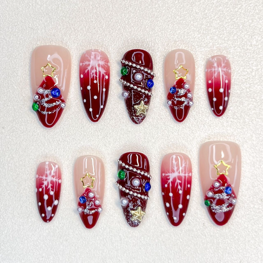3D Christmas nails